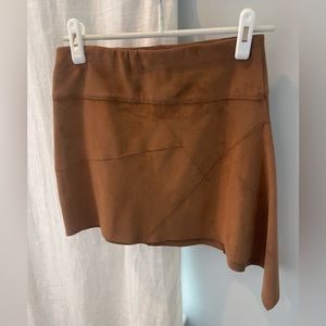 Free People x Liberty Garden Vegan Suede, Asymmetrical Skirt